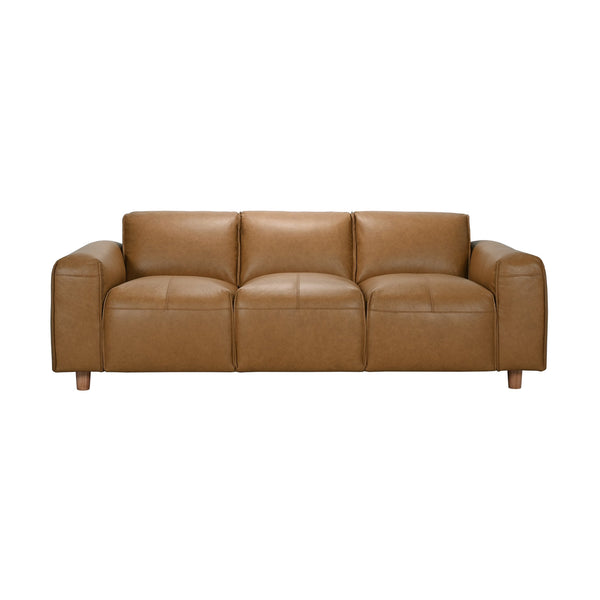 Porter Designs Porter Nerio Top-grain Leather Sofa In Luxurious Camel Brown - Modern Design & Comfort For Living Spaces Brown Leather 02-204-01-6587