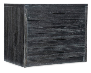 Hooker Furniture Commerce Mindi Veneer Lateral File Cabinet In Black Wood Grain With Charcoal Bar Pulls, Pendaflex-Compatible, Smooth-Operation Storage For Home Or Office 5899-10466-89