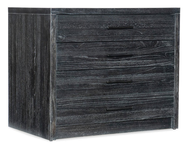 Hooker Furniture Commerce Mindi Veneer Lateral File Cabinet In Black Wood Grain With Charcoal Bar Pulls, Pendaflex-Compatible, Smooth-Operation Storage For Home Or Office 5899-10466-89