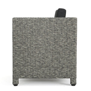 English Elm Puerta Outdoor Club Chair Woven Faux Rattan Iron Frame All Weather Patio Lounge 52979.00MBK