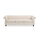 Christopher Knight Home® - Noble House - Parksley Tufted Chesterfield Fabric 3 Seater Sofa