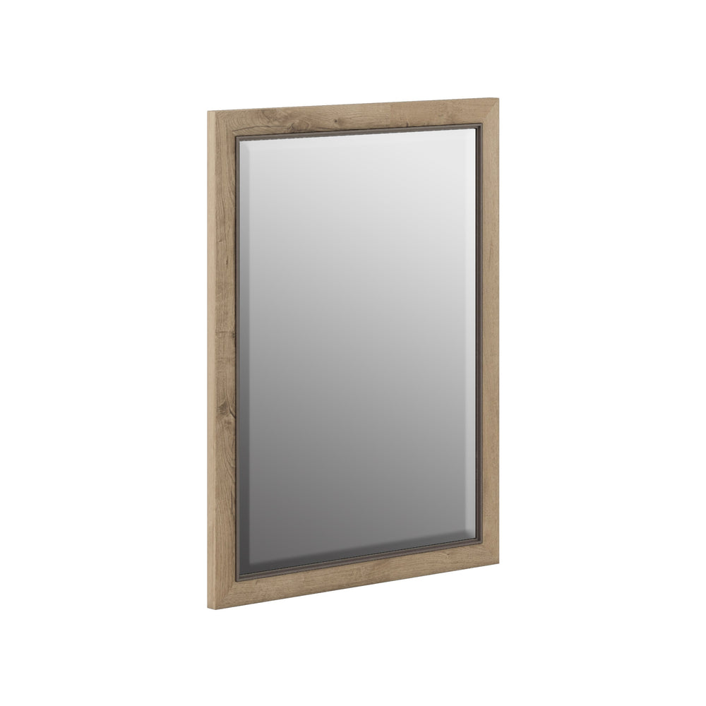A.R.T. Furniture Garrison Landscape Mirror - Casual Contemporary Design In Washed Oak With Silver Accents, Versatile Style Brown Parawood Solids With Ash Embossing,Glass 322120-1302