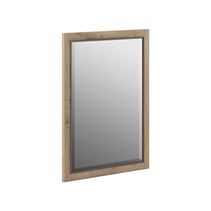 A.R.T. Furniture Garrison Landscape Mirror - Casual Contemporary Design In Washed Oak With Silver Accents, Versatile Style Brown Parawood Solids With Ash Embossing,Glass 322120-1302