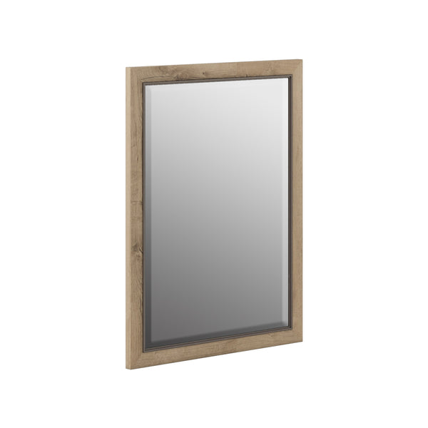 A.R.T. Furniture Garrison Landscape Mirror - Casual Contemporary Design In Washed Oak With Silver Accents, Versatile Style Brown Parawood Solids With Ash Embossing,Glass 322120-1302
