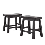 Homelegance By Top-Line Barrett Saddle Seat 18-inch Backless Stools (Set of 2) Black Rubberwood