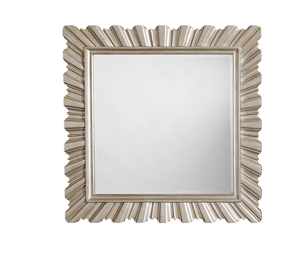 A.R.T. Furniture Starlite Accent Mirror - Glamorous 42-inch Square Design With Beveled Edge For Stunning Wall Decor Silver, Silver Parawood Solids,Primavera Veneer,Glass 406120-2227