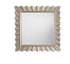 A.R.T. Furniture Starlite Accent Mirror - Glamorous 42-inch Square Design With Beveled Edge For Stunning Wall Decor Silver, Silver Parawood Solids,Primavera Veneer,Glass 406121-2227
