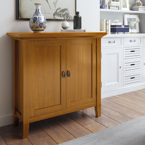 English Elm Redmond Low Storage Cabinet - Handcrafted Solid Wood In Light Golden Brown For Versatile Organization B136P159528-GIGA