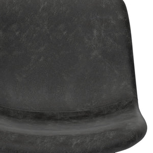 English Elm Jolie Bar Stool Set Of 2 - Modern Industrial Design In Distressed Charcoal Grey Vegan Leather B136P158758