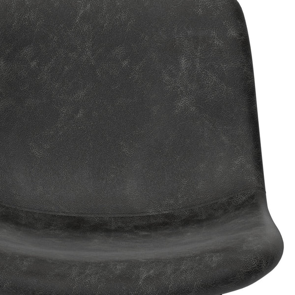 English Elm Jolie Bar Stool Set Of 2 - Modern Industrial Design In Distressed Charcoal Grey Vegan Leather B136P158758