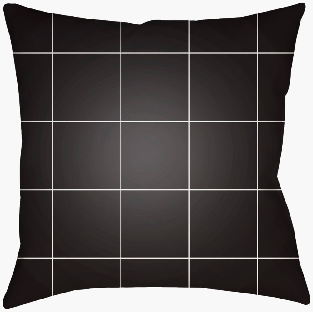Livabliss Gridwork Woven Geometric Square Accent Pillow for Contemporary and Transitional Living Rooms Black, White 16"L x 16"W GDW006-1616