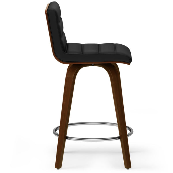 English Elm Roland Counter Height Stool - Stylish Mid-Century Modern Design With Swivel Seat & Durable Upholstery B136P159557-GIGA