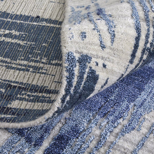 Feizy Rugs Eas69agf Eastfield Artisanal Hand-woven Viscose And Wool Abstract Rug - Modern Style For Any Space Blue,Ivory Viscose,Wool Eas69agfblu000h00