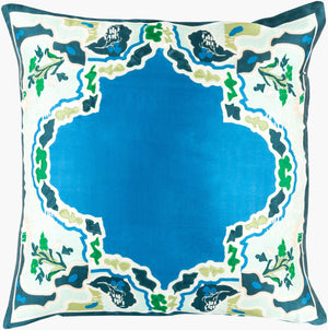 Surya Geisha 18"L X 18"W Luxurious Silk Accent Pillow - Handmade Eastern Flair For Your Living Space Deep Teal Silk Ge001-2222p