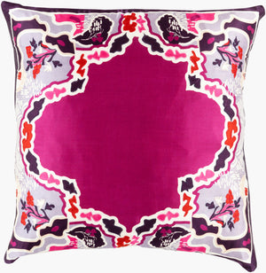 Surya Geisha 18"L X 18"W Luxurious Silk Accent Pillow - Handmade Eastern Flair For Your Living Space Red Silk Ge006-1818d
