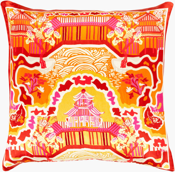 Surya Geisha 18"L X 18"W Luxurious Silk Accent Pillow - Handmade Eastern Flair For Your Living Space Plum Silk Ge009-2020