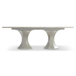 Bernhardt Bernhardt Nebbia Parquetry Dining Table With Stainless Steel Inlay, 88" Expandable Top, Octagonal Bases K1946