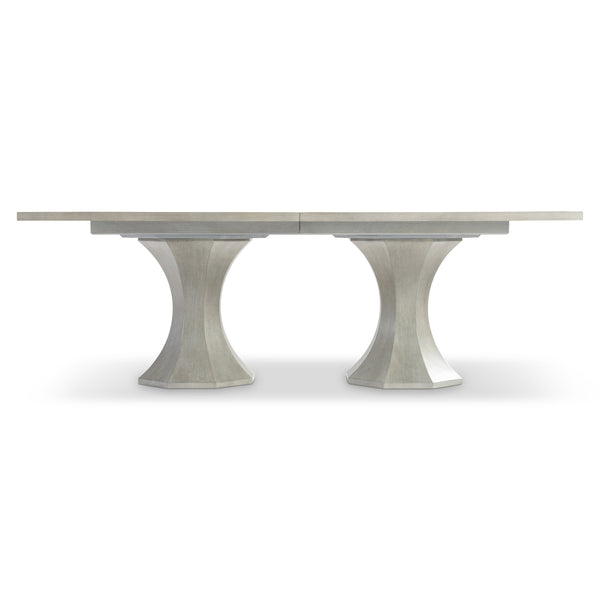 Bernhardt Bernhardt Nebbia Parquetry Dining Table With Stainless Steel Inlay, 88" Expandable Top, Octagonal Bases K1946