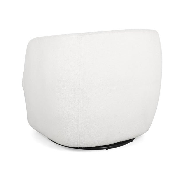English Elm Christopher Knight Home® - Swivel Upholstered Accent Chair with Plush Fabric Comfort and 360° Rotation for Living Rooms White 74240.00WHI