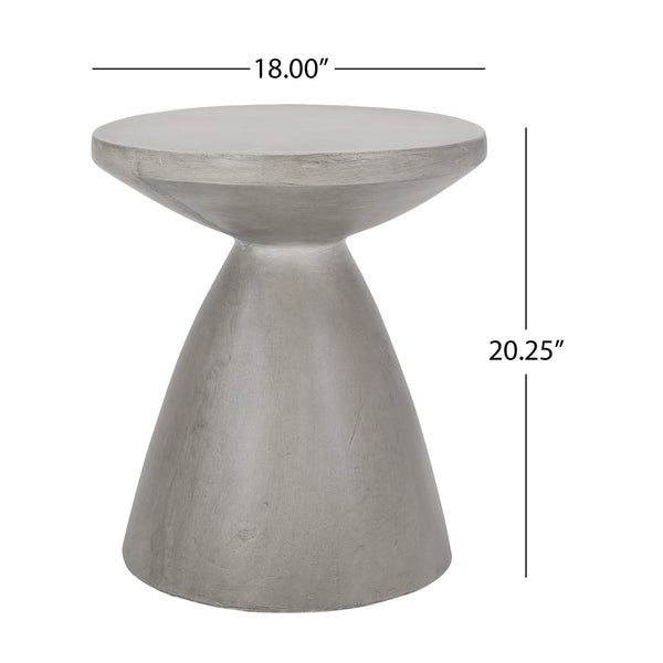 English Elm Outdoor Lightweight Concrete Hourglass Pedestal Side Table for Patio or Terrace 73455.00