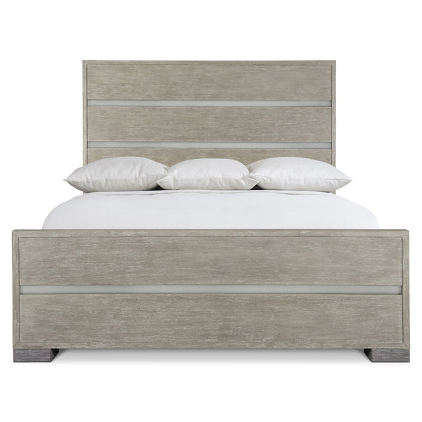 Bernhardt Bernhardt Rustic Modern Queen Panel Bed With Wire-Brushed Cerused Acacia, Stainless Accents K1653