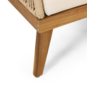 English Elm Christopher Knight Home® - ANNISA Teak Club Chair with Intricate Rope Weave, Weather-Resistant Acacia Wood Accent Seating, 28"W 72374.00LBGE