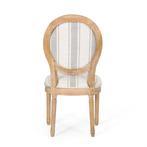 English Elm Christopher Knight Home® - Kd Elegant Upholstered Dining Chairs Set - French Country Style With Round Backrest & Fluted Legs 60352.00GRYLNN