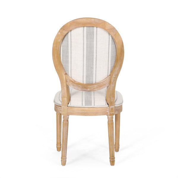 English Elm Christopher Knight Home® - Kd Elegant Upholstered Dining Chairs Set - French Country Style With Round Backrest & Fluted Legs 60352.00GRYLNN