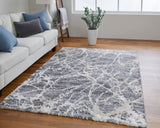 Feizy Rugs Mynka Polyester Machine Made Casual Rug Gray/Ivory 9' x 12'