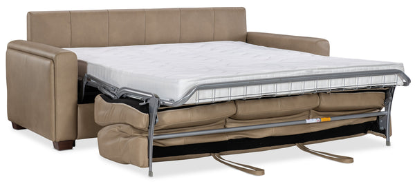 Hooker Furniture Griffin Top-grain Leather Queen Sleeper Sofa with Track Arms for Living Rooms SS179-QS03-086