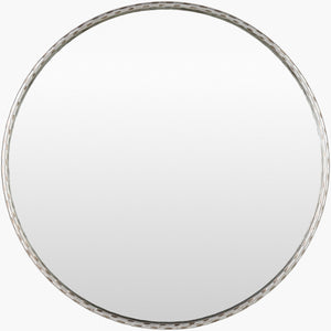 Surya Georgine Modern 32" Accent Mirror - Minimalist Wall Decor For Elegant Living Spaces & Chic Style Frame, Silver Gray Iron Gei001-3636