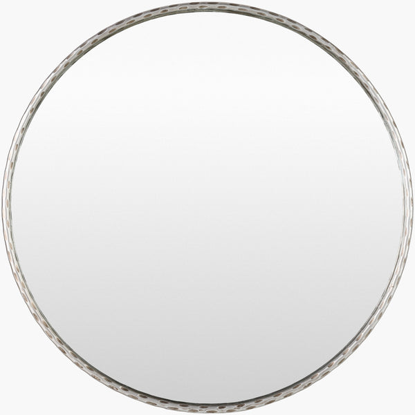Surya Georgine Modern 32" Accent Mirror - Minimalist Wall Decor For Elegant Living Spaces & Chic Style Frame, Silver Gray Iron Gei001-3636