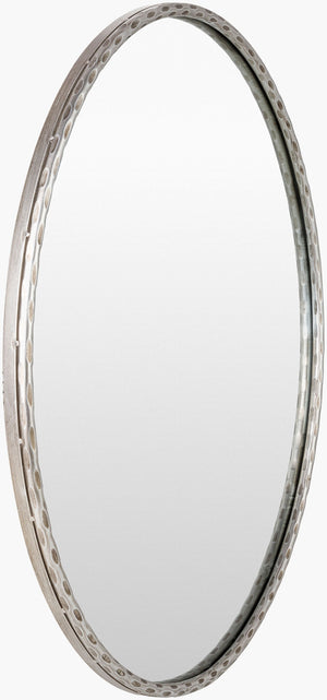 Surya Georgine Modern 32" Accent Mirror - Minimalist Wall Decor For Elegant Living Spaces & Chic Style Frame, Silver Gray Iron Gei001-3636