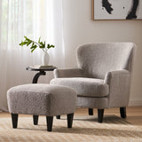 Christopher Knight Home® - Noble House - Hartshorn Contemporary Boucle Upholstered Club Chair and Ottoman Set