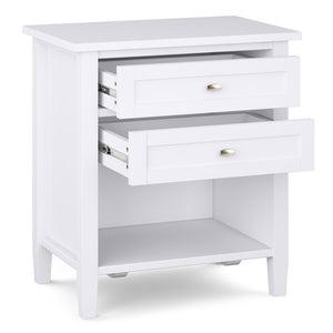 English Elm Warm Transitional Solid Wood 24" Nightstand In Clean White - Timeless Design & Practical Storage B136P159741-GIGA