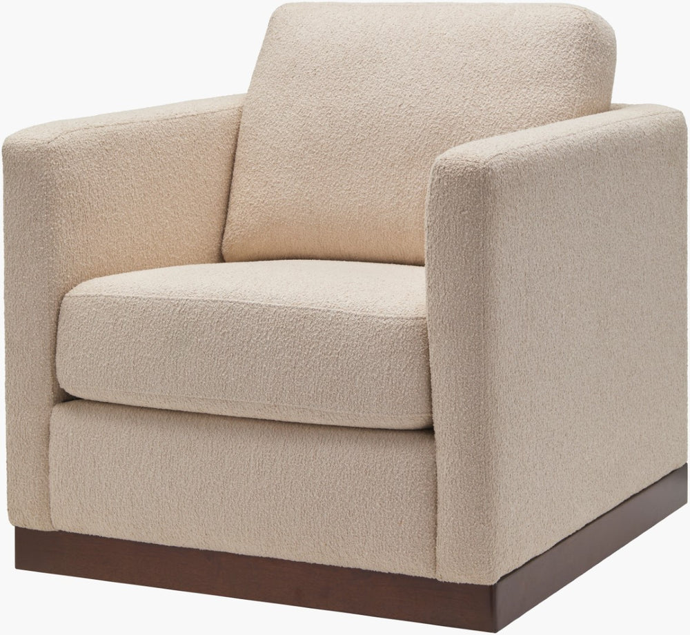 Surya Glendon Elegant Swivel Chair - 28"H X 30"W X 28"D, Durable Rubber Wood & Chic Polyester Upholstery Upholstery, Beige,Base, Brown Polyester,Rubber Wood,Polyester Wrapped Foam,Polyester,Polyfill Gel002-283028