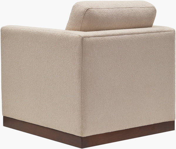 Surya Glendon Elegant Swivel Chair - 28"H X 30"W X 28"D, Durable Rubber Wood & Chic Polyester Upholstery Upholstery, Beige,Base, Brown Polyester,Rubber Wood,Polyester Wrapped Foam,Polyester,Polyfill Gel002-283028