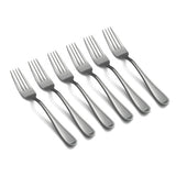 Cambridge Malibu Satin 6-Piece Salad Fork Set, Stainless Steel, Dishwasher Safe