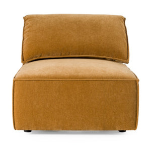 VIG Furniture Gene Modular Ochre Armless Sectional Seat - Durable Fabric, High-Density Foam, Feather-Blend Backrest, Versatile Configurations VGSX-F6062-CHR-OCHRE