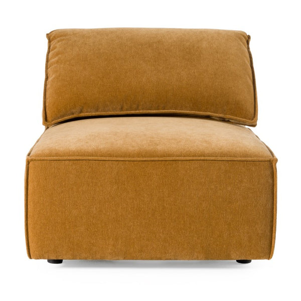 VIG Furniture Gene Modular Ochre Armless Sectional Seat - Durable Fabric, High-Density Foam, Feather-Blend Backrest, Versatile Configurations VGSX-F6062-CHR-OCHRE
