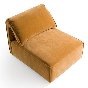 VIG Furniture Gene Modular Ochre Armless Sectional Seat - Durable Fabric, High-Density Foam, Feather-Blend Backrest, Versatile Configurations VGSX-F6062-CHR-OCHRE