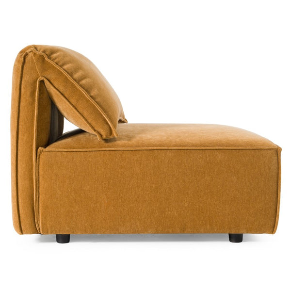 VIG Furniture Gene Modular Ochre Armless Sectional Seat - Durable Fabric, High-Density Foam, Feather-Blend Backrest, Versatile Configurations VGSX-F6062-CHR-OCHRE