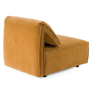 VIG Furniture Gene Modular Ochre Armless Sectional Seat - Durable Fabric, High-Density Foam, Feather-Blend Backrest, Versatile Configurations VGSX-F6062-CHR-OCHRE