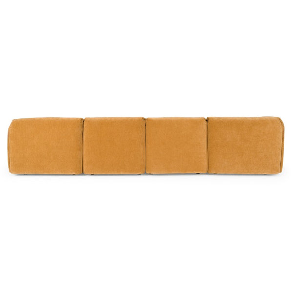 VIG Furniture Gene Modular 5-Piece Ochre Sectional Sofa — Versatile Layouts, Plush Feather-Blend Backs, Durable Build VGSX-F6062-5PC-OCHRE