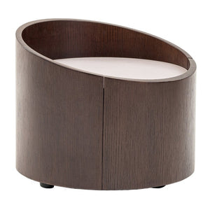 VIG Furniture Geneva Modern Brown Oak Nightstand With Sunken Grey Gloss Top, Compact 21" Square, Durable Style VGWCC522B