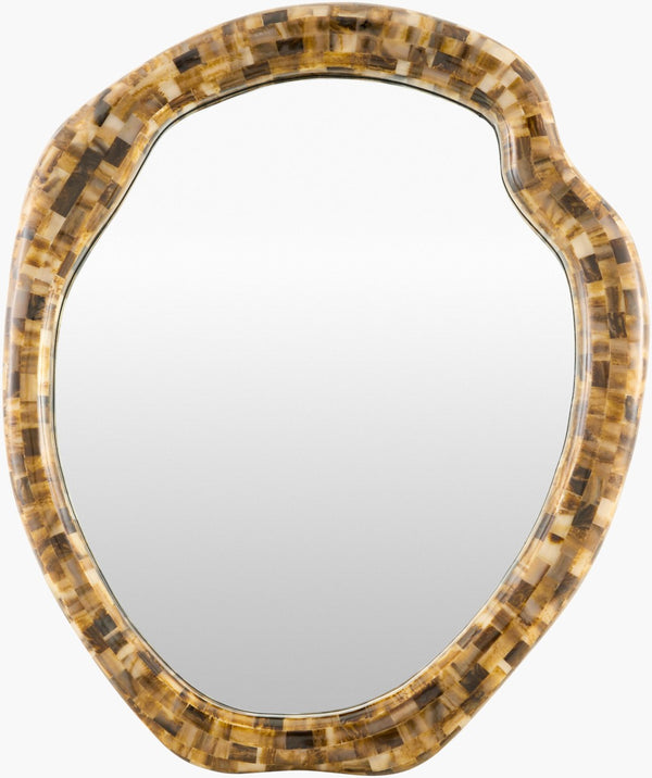 Surya Genie Geometric Wall Mirror with Light Catching Frame for Modern Glam Living Spaces GENI001-30242