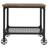 Homelegance By Top-Line Delano Rectangle Industrial Modern Rustic End Table Brown Wood