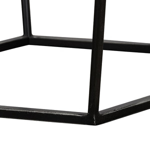 VIG Furniture Tartan Hexagonal Concrete & Metal End Table — Dark Grey Top, Black Steel Base, Stain‑ And Rust‑Resistant (22" W X 23" H) VGLBGEOM-LT70-02