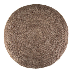 English Elm Lydia Handcrafted Round Pouf in Navy & Natural Braided Jute — Supportive, Versatile 18" Accent Seat B136P159306