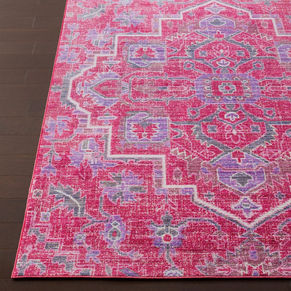 Livabliss Germili Machine Woven Polyester Accent Rug Low Pile Entryway and Vanity Floor Mat Red, Purple 2' x 2'10" GER2320-23
